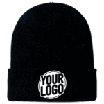 premium beanie displaying a classic snug-fit cuffed ribbed knit design