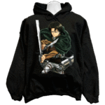Front view of the premium attack on titan sweatshirt hoodie displaying a vibrant scout regiment crest graphic