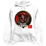 Front view of the premium call of duty sweatshirt hoodie displaying a bold tactical franchise logo graphic