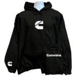 Front view of the premium cummins sweatshirt hoodie displaying a bold classic turbo diesel logo graphic