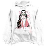 Front view of the premium demon slaye sweatshirt hoodie displaying a vibrant anime breathing style graphic