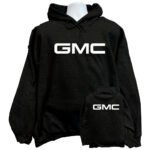Front view of the premium gmc sweatshirt hoodie displaying a bold classic block letter logo graphic