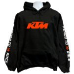 ktm sweatshirt hoodie displaying a bold classic signature orange off-road racing emblem graphic