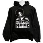 Back view of the premium mac dre sweatshirt hoodie displaying a custom vintage hip-hop legend graphic layout