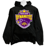 Front view of the premium oakland dynamites sweatshirt hoodie displaying a bold vintage sports typography graphic