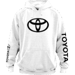 toyota sweatshirt hoodie displaying a bold classic minimalist interlocking ellipses logo graphic
