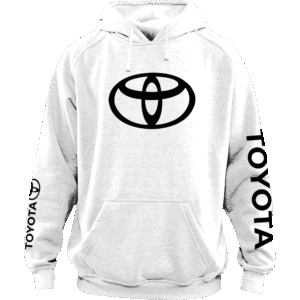 toyota sweatshirt hoodie displaying a bold classic minimalist interlocking ellipses logo graphic