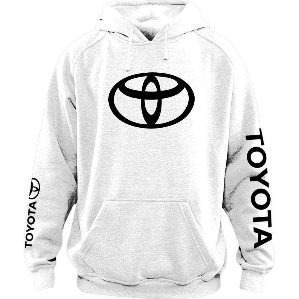 toyota sweatshirt hoodie displaying a bold classic minimalist interlocking ellipses logo graphic