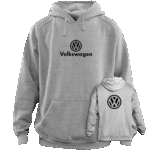 volkswagen sweatshirt hoodie displaying a bold classic minimalist stacked V and W circle emblem graphic